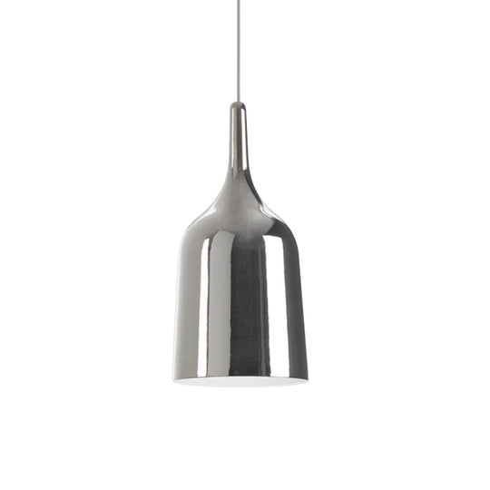 Modern Metal Bell Pendant Light - 6’/8’/10.5’ Wide 1 Black/White/Chrome Hanging Ceiling Lamp