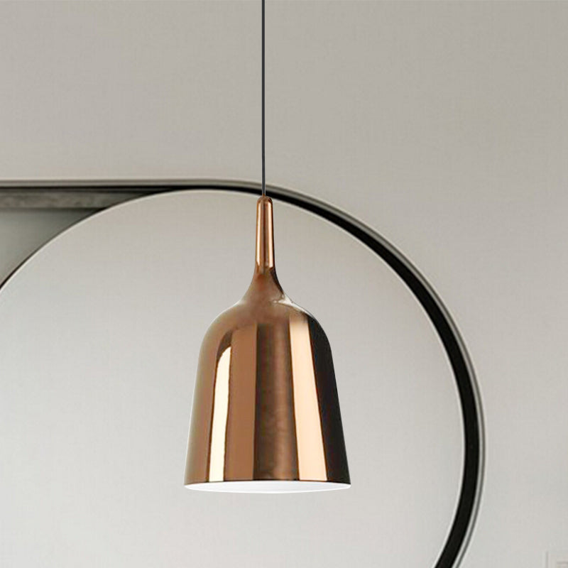 Modern Metal Bell Pendant Light - 6’/8’/10.5’ Wide 1 Black/White/Chrome Hanging Ceiling Lamp