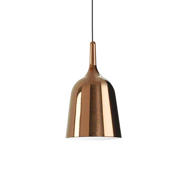 Modern Metal Bell Pendant Light - 6’/8’/10.5’ Wide 1 Black/White/Chrome Hanging Ceiling Lamp