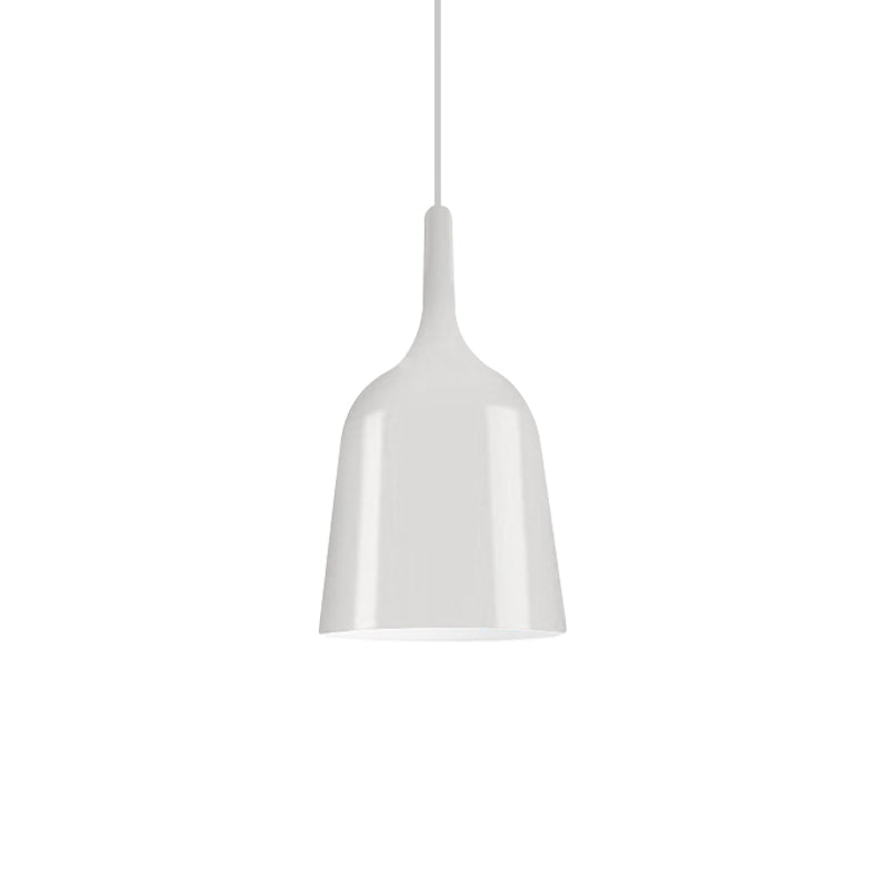 Modern Metal Bell Pendant Light - 6’/8’/10.5’ Wide 1 Black/White/Chrome Hanging Ceiling Lamp