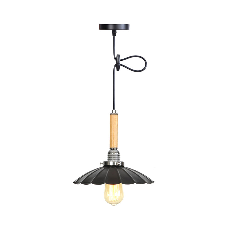 Adjustable Cord Scalloped Pendant Light - Indoor Lighting Fixture For Dining Table