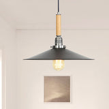 Adjustable Metallic Saucer Pendant Light - Industrial Ceiling Hanging For Kitchen Black / 1