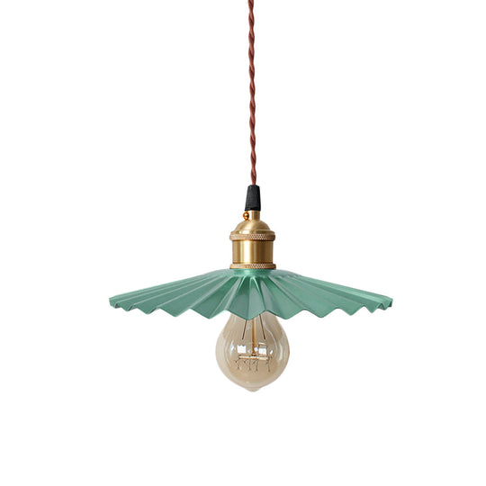 Modern Black/Red Metallic Scalloped Hanging Ceiling Light - Stylish Head Pendant For Bedside