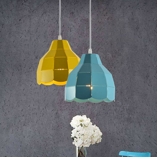 Modern Pink/White/Black Scallop Dome Ceiling Pendant Light - Metal Hanging Lamp Kit