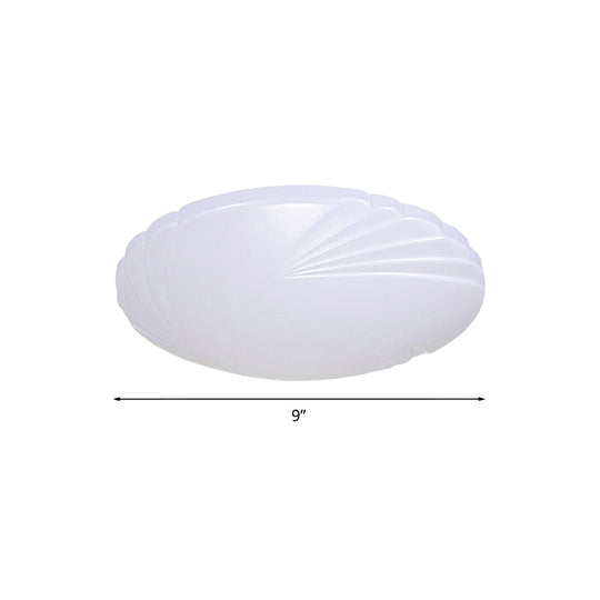 Minimalist Acrylic Shade Led Ceiling Flush Mount - 7.5/9/12 Dia White Light For Bedroom