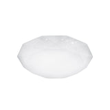 Sleek White Diamond Ceiling Fixture W/ Integrated Led Flush Mount For Living Room - Acrylic Shade