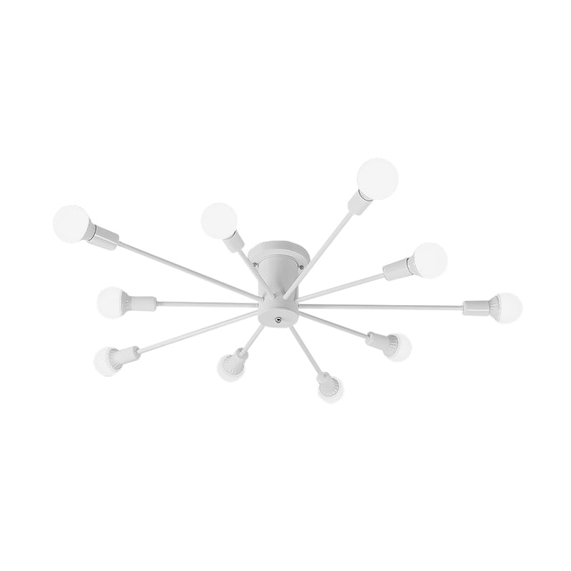Sputnik Style Ceiling Light In Black/White/Gold With 6/8/10 Heads - Contemporary Semi - Mount