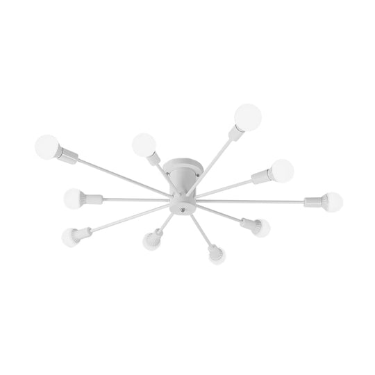 Sputnik Style Ceiling Light In Black/White/Gold With 6/8/10 Heads - Contemporary Semi - Mount