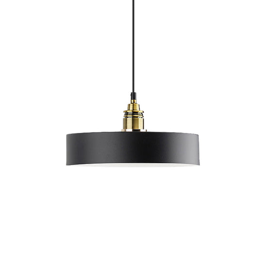 Modern Monochrome Hanging Pendant Light For Study Room - Aluminum Shade