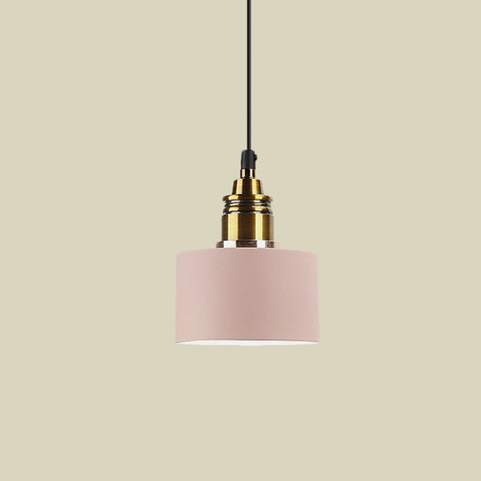 5’/12’ Wide Round Pendant Lamp Macaron Loft Metal Lighting With Brass Socket For Corridor