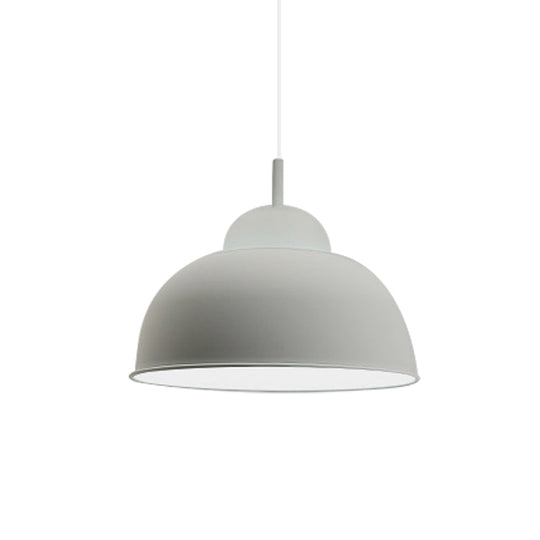 Sleek Monochrome Metal Suspension Light For Study Room - Single Hanging Lamp