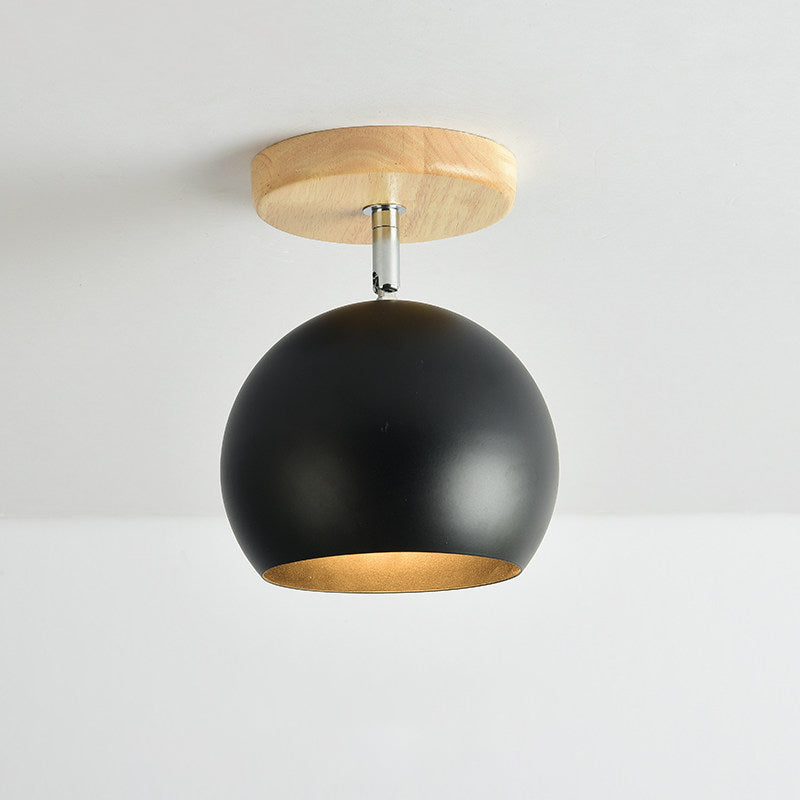 Rotatable Orb Shade Ceiling Light - Ideal For Study Room & Corridor Black