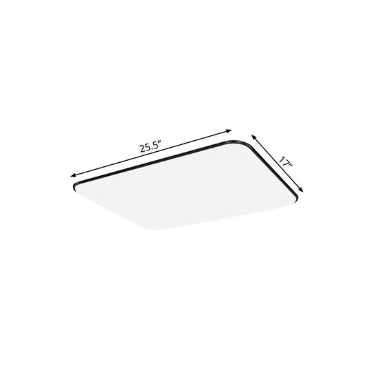Simple Stylish Rectangular Led Ceiling Light In White – 25.5’/32’ Diameter - Ideal For Bedroom