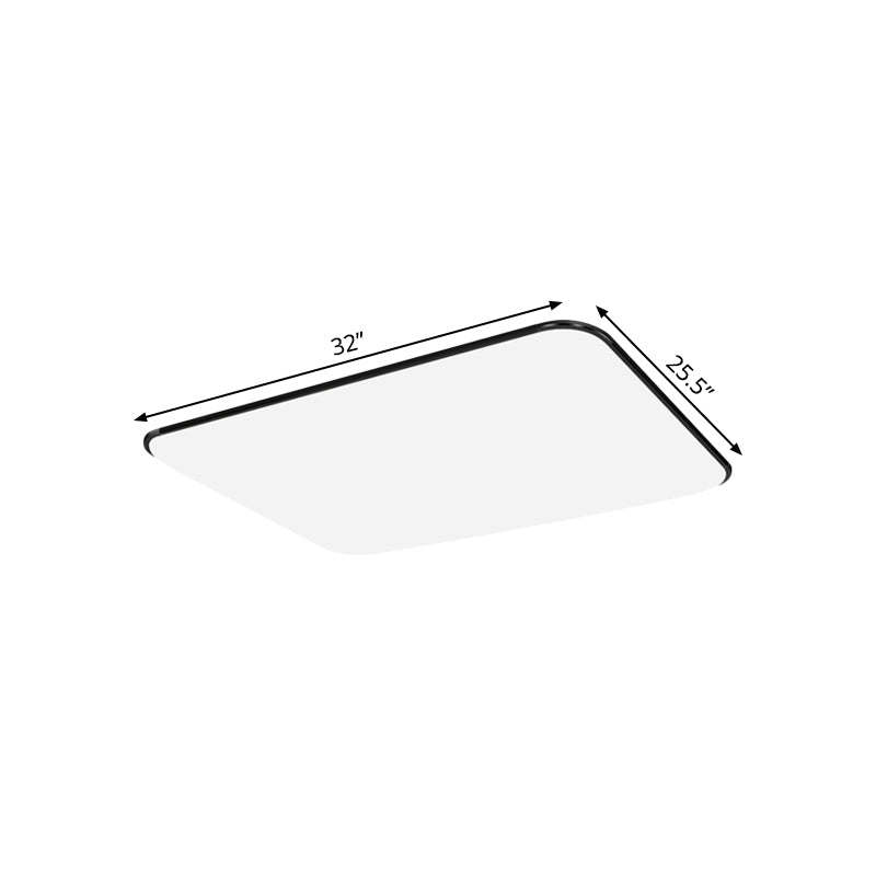 Simple Stylish Rectangular Led Ceiling Light In White – 25.5’/32’ Diameter - Ideal For Bedroom