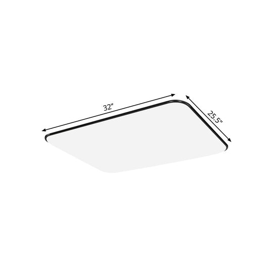 Simple Stylish Rectangular Led Ceiling Light In White – 25.5’/32’ Diameter - Ideal For Bedroom