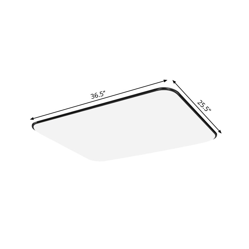 Simple Stylish Rectangular Led Ceiling Light In White – 25.5’/32’ Diameter - Ideal For Bedroom