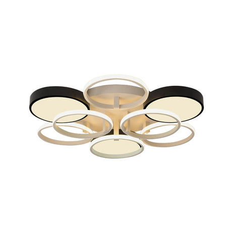 Modern Circular Acrylic Flush Ceiling Light: Stylish Black Finish 2/3 Lights Mount Fixture For