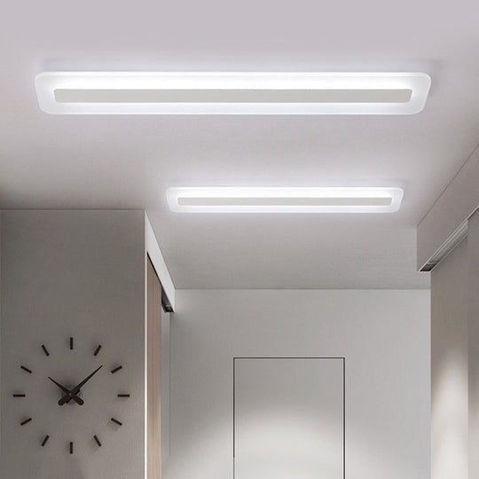 Modern Led Acrylic Flush Mount Light - 16/23.5/31.5 Wide White Ceiling Fixture With Warm/White