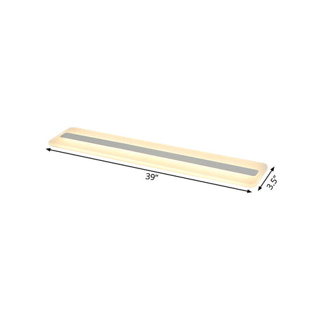 Modern Led Acrylic Flush Mount Light - 16’/23.5’/31.5’ Wide White Ceiling Fixture With Warm/White