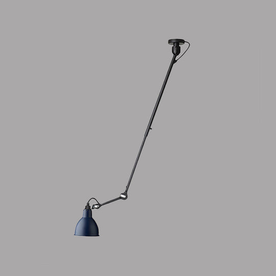 Modern Dome Pendant Lamp With Articulating Arm - Black/Gray Ceiling Light For Kitchen