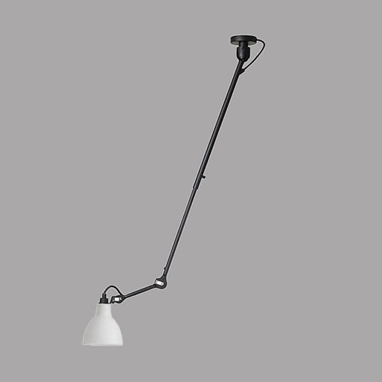 Modern Dome Pendant Lamp With Articulating Arm - Black/Gray Ceiling Light For Kitchen
