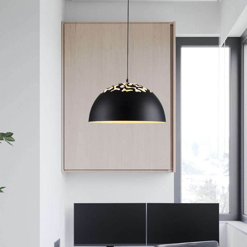 Modern Style Domed Metal Pendant Lamp - 14’/16’/20.5’ Width 1 Bulb Dining Table Hanging