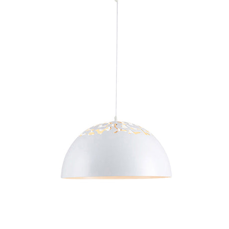 Domed Metal Pendant Lamp - Modern Style Ceiling Light White/Black 14/16/20.5 1 Bulb Ideal For Dining