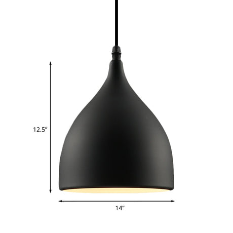 Industrial Dome Metal Hanging Ceiling Light - 6.5/10 Dia 1-Light Pendant Black
