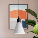 Adjustable Cord Metal Pendant Light For Dining Table - Modern 1-Light Conical Ceiling (7.5/8.5