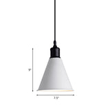 Adjustable Cord Metal Pendant Light For Dining Table - Modern 1-Light Conical Ceiling (7.5/8.5