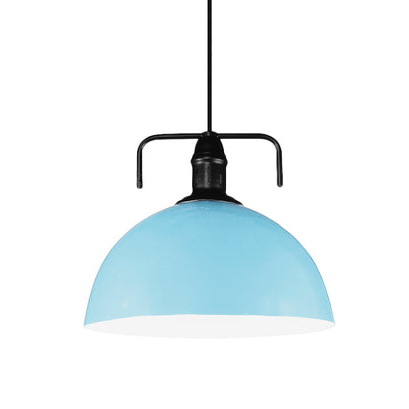 Vintage Blue/Green Metal Pendant Light - 12/14/16 Wide Indoor Hanging Ceiling With Cord