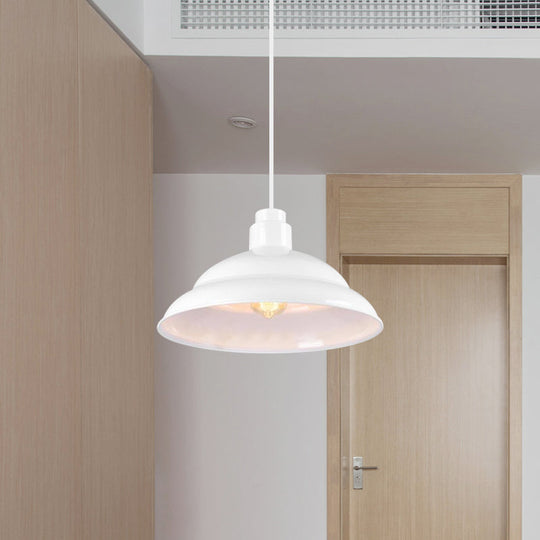 Retro Double Bubble Pendant Lamp: Metallic 1-Light Hanging Ceiling Light In Black/White For Coffee