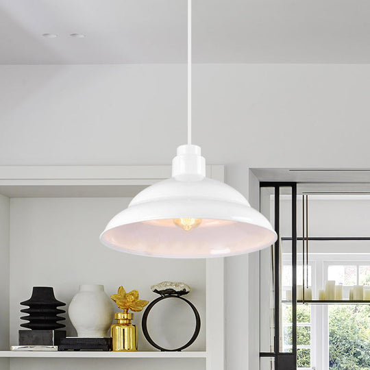 Retro Double Bubble Pendant Lamp: Metallic 1-Light Hanging Ceiling Light In Black/White For Coffee