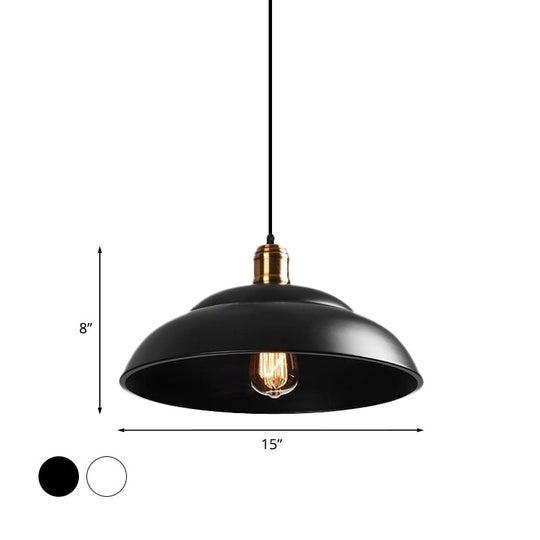 Retro Double Bubble Pendant Lamp: Metallic 1-Light Hanging Ceiling Light In Black/White For Coffee