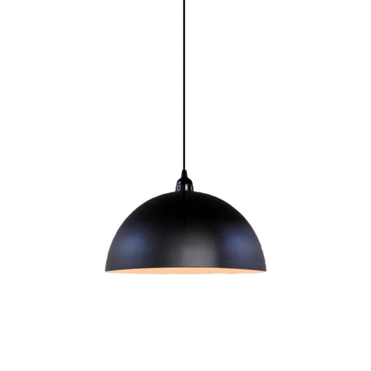 Iron Pendant Lighting: Industrial Dome Shade Black Finish