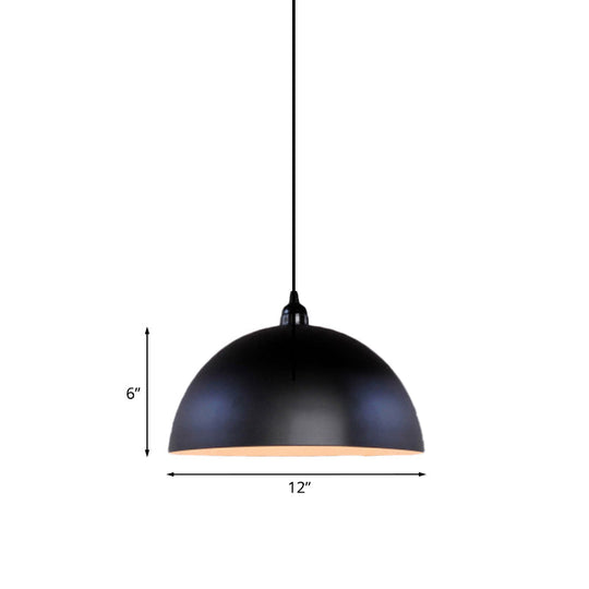 Iron Pendant Lighting: Industrial Dome Shade Black Finish