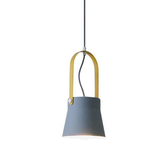 Industrial Cone Shade Pendant Lamp With 1 Bulb - Stylish Restaurant Lighting In Grey/Black/White