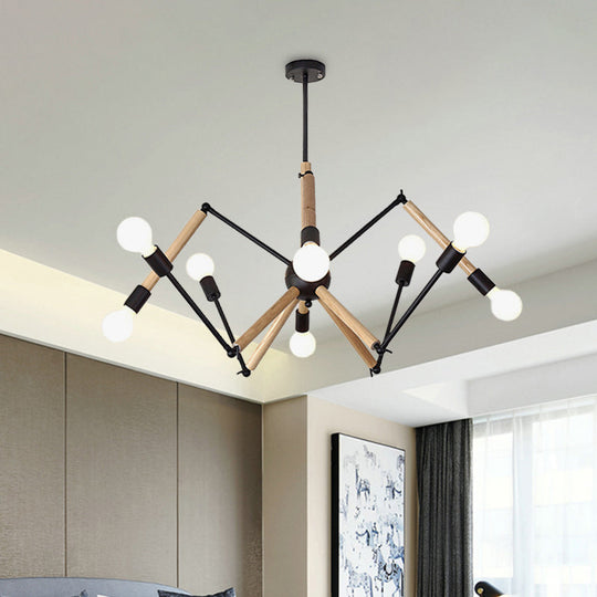 Spider Shape Suspension Light - Contemporary Metal Chandelier For Living Room (8/10/12/16-Head)