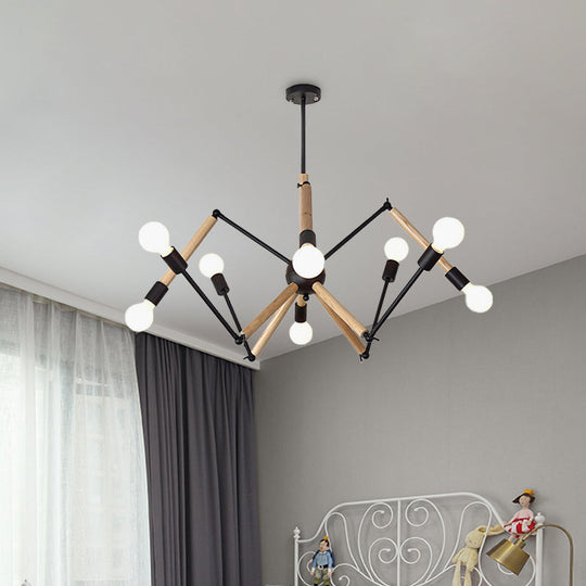 Spider Shape Suspension Light - Contemporary Metal Chandelier For Living Room (8/10/12/16-Head)