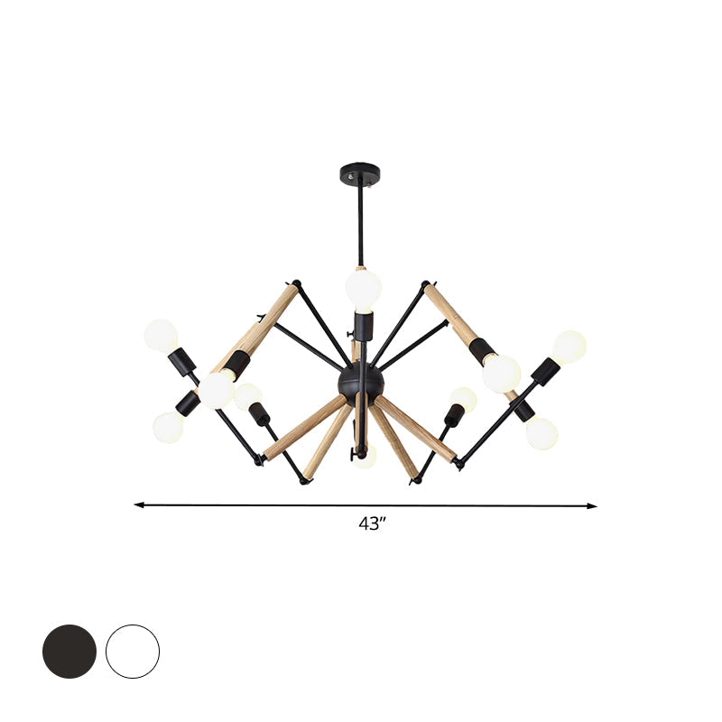 Spider Shape Suspension Light - Contemporary Metal Chandelier For Living Room (8/10/12/16-Head)
