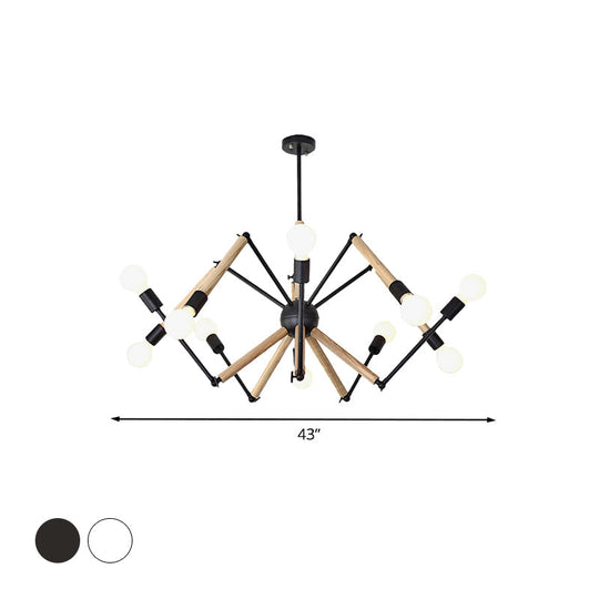 Spider Shape Suspension Light - Contemporary Metal Chandelier For Living Room (8/10/12/16-Head)