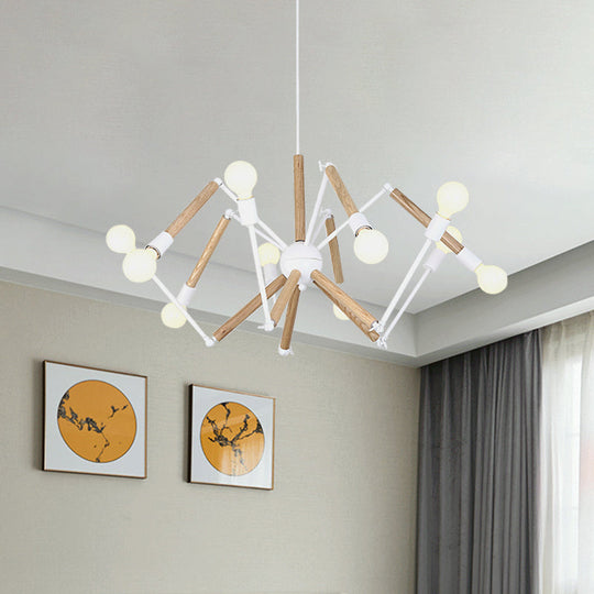 Spider Shape Suspension Light - Contemporary Metal Chandelier For Living Room (8/10/12/16-Head)