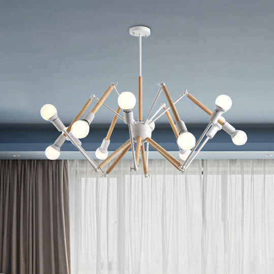Spider Shape Suspension Light - Contemporary Metal Chandelier For Living Room (8/10/12/16-Head)