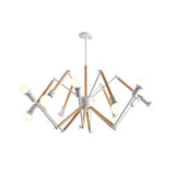 Contemporary Spider Shape Suspension Light In Black/White - 8/10/12/16 Heads For Living Room