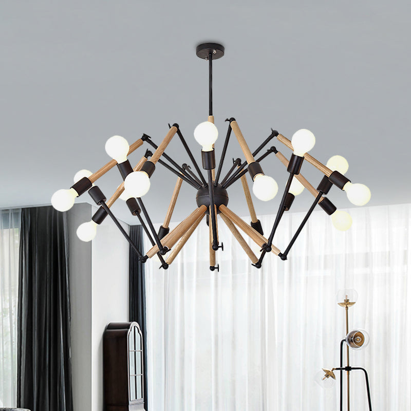 Spider Shape Suspension Light - Contemporary Metal Chandelier For Living Room (8/10/12/16-Head)
