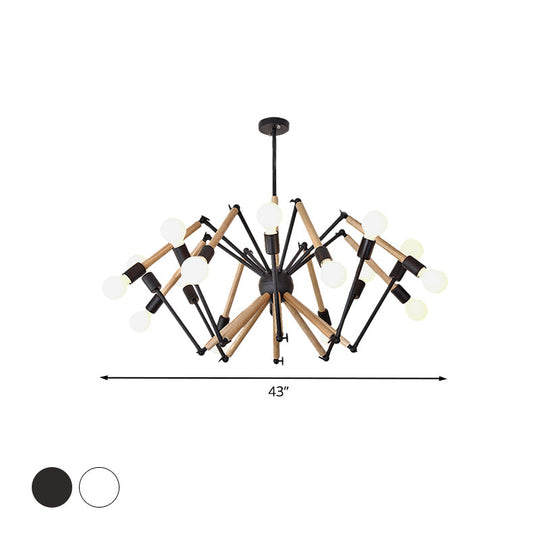 Spider Shape Suspension Light - Contemporary Metal Chandelier For Living Room (8/10/12/16-Head)