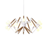 Contemporary Spider Shape Suspension Light In Black/White - 8/10/12/16 Heads For Living Room