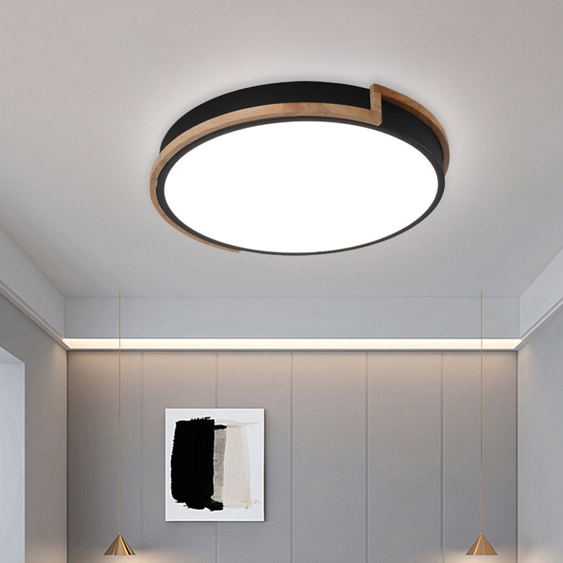 Eye - Caring Slim Drum Led Ceiling Light For Bedroom - Choice Of 3 Sizes In Black Grey Or White