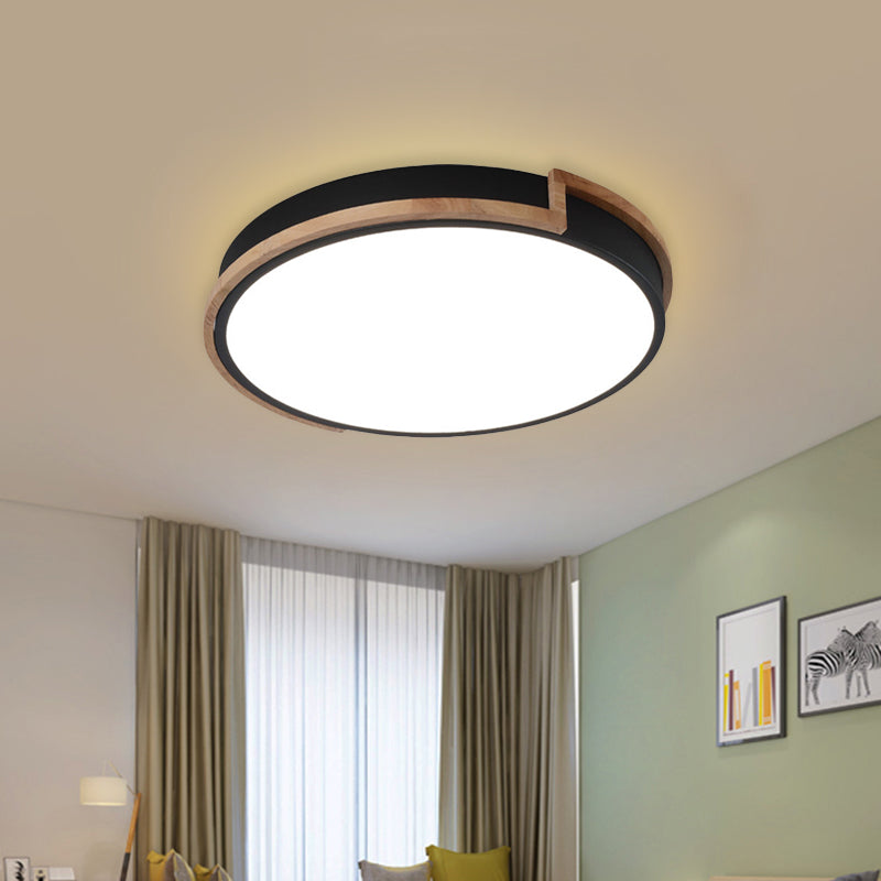 Eye - Caring Slim Drum Led Ceiling Light For Bedroom - Choice Of 3 Sizes In Black Grey Or White