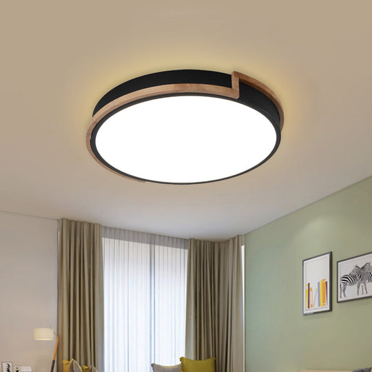 Eye - Caring Slim Drum Led Ceiling Light For Bedroom - Choice Of 3 Sizes In Black Grey Or White